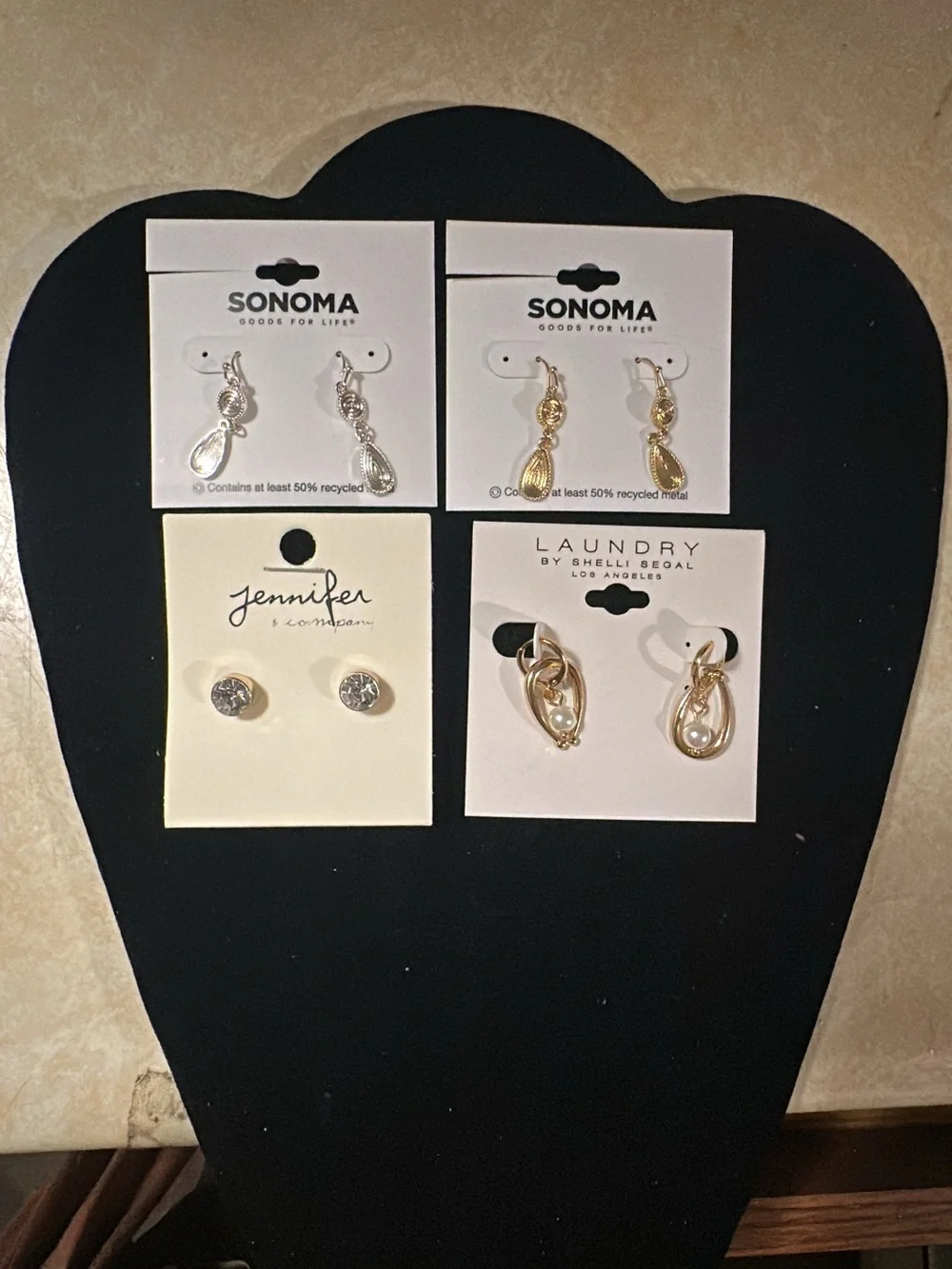 Sonoma, Jennifer &Co, Laundry by Shelli Segal Earrings (4pack)